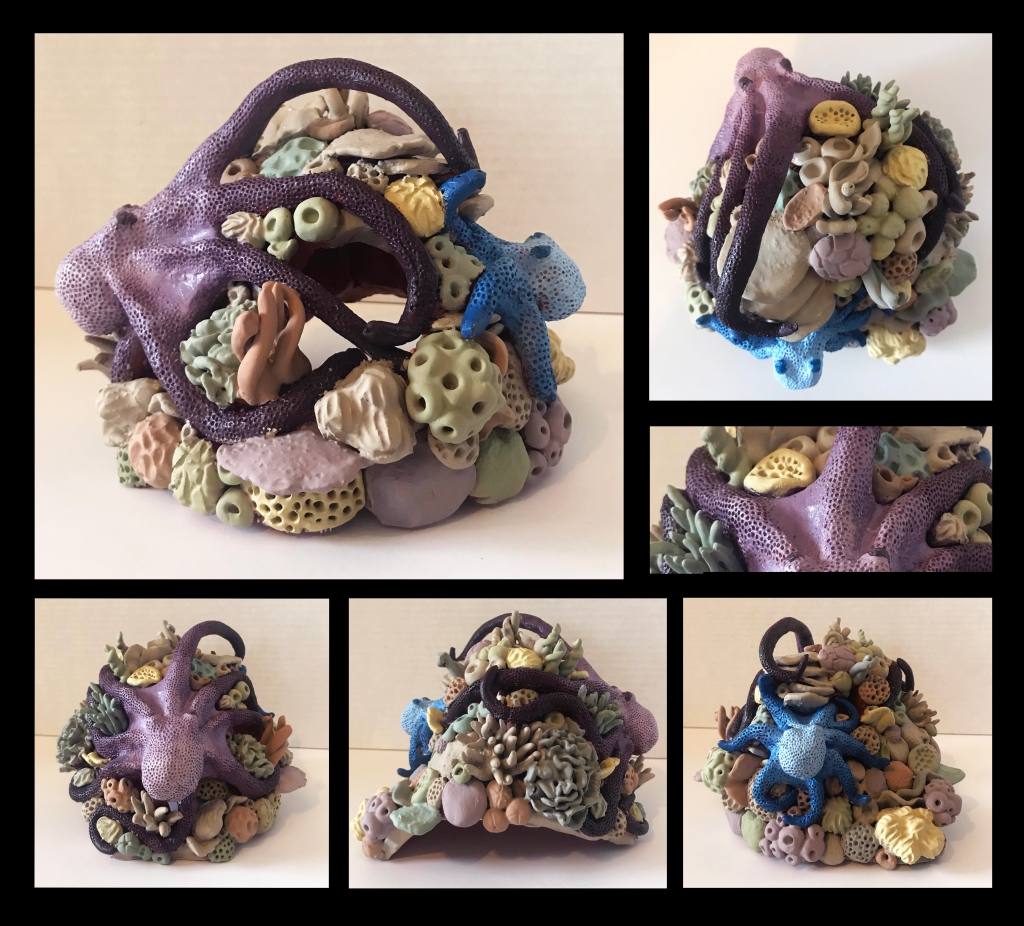 "Tentacles" Paige Fehly Ceramic and Acrylic Paint 12th, FAHS NFS